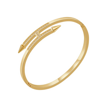 Load image into Gallery viewer, SPIKE BRACELET | Amber Desiree 'AD' | Stackable Bracelets | Gold Bracelet - Katie Rae Collection
