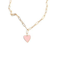 Load image into Gallery viewer, PINK HEART PAPERCLIP NECKLACE - Katie Rae Collection
