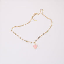Load image into Gallery viewer, PINK HEART PAPERCLIP NECKLACE - Katie Rae Collection