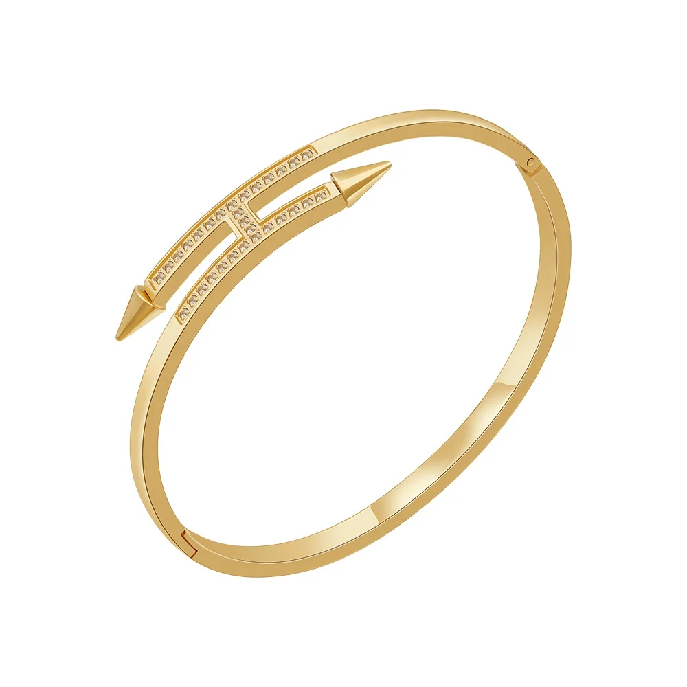 SPIKE BRACELET | Amber Desiree 'AD' | Stackable Bracelets | Gold Bracelet - Katie Rae Collection