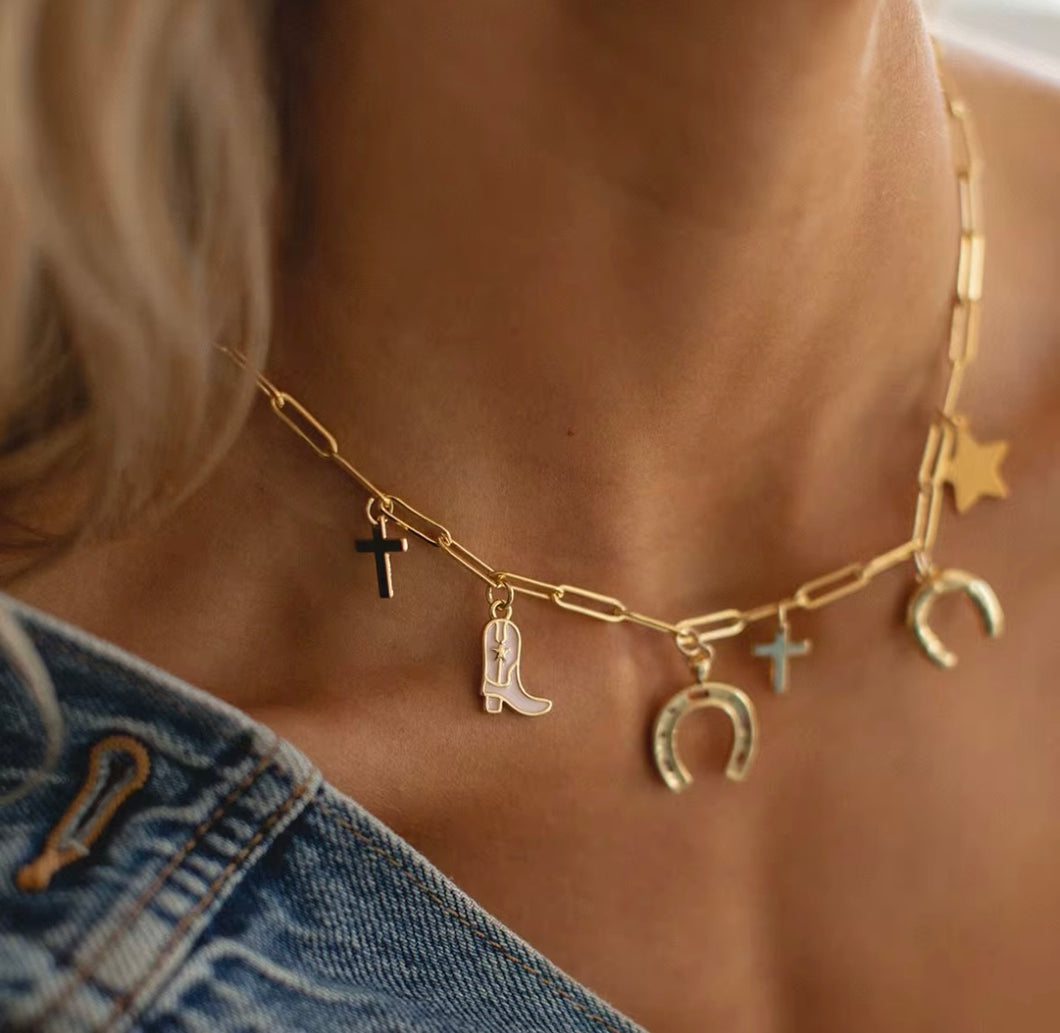 BOOTS AND BLING NECKLACE