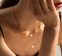 Load image into Gallery viewer, DOUBLE PEARL NECKLACE
