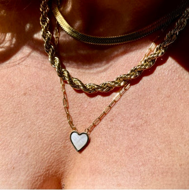 ENAMEL HEART NECKLACE - Katie Rae Collection