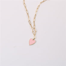 Load image into Gallery viewer, PINK HEART PAPERCLIP NECKLACE

