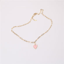 Load image into Gallery viewer, PINK HEART PAPERCLIP NECKLACE
