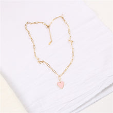 Load image into Gallery viewer, PINK HEART PAPERCLIP NECKLACE - Katie Rae Collection
